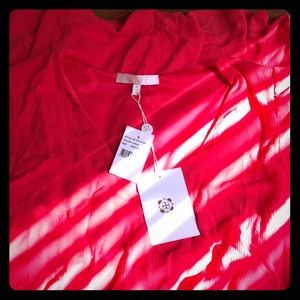 Coral short sleeved linen like fabric dress! NWT